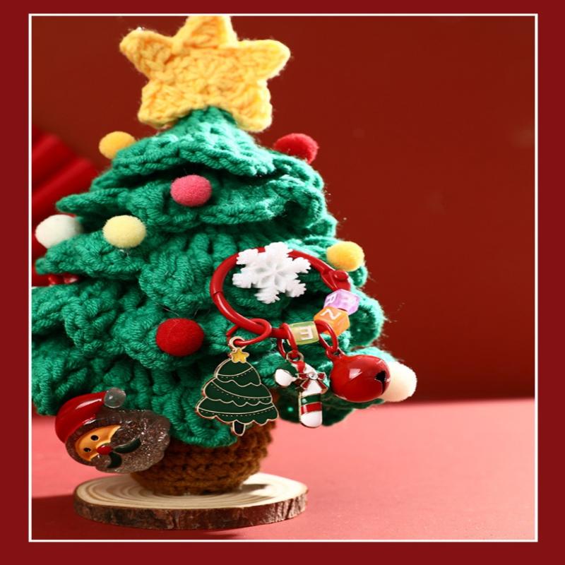 Charm pentru geantă Desen animat Etichetă de Crăciun Pandantiv Pom de Crăciun Xmas Moș Crăciun Breloc Coroniță Creativă de Crăciun Cerb Inel de Chei Fete