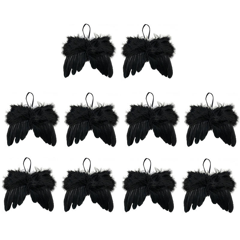 1PC/10PCS Lindas Alas de Plumas Blancas Accesorios Colgantes Decoración Navideña Boda Vacaciones Vintage Accesorios