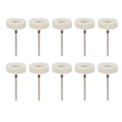 10pcs Dental Polishing Buffing Head Felt Wool Head Stainless Steel Mandrel Wheel Grinding Head