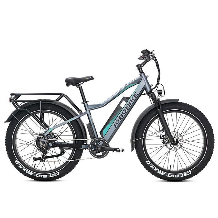 Vélo Électrique - Jobobike Robin - Fatbike 26'' - 13Ah Battery - Bafang 48V 250W - Max Range 65KM- Shimano 7 Speed - Gris