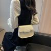 Trend small bag women's 2025 new fashion messenger bag solid color casual shoulder armpit small square bag