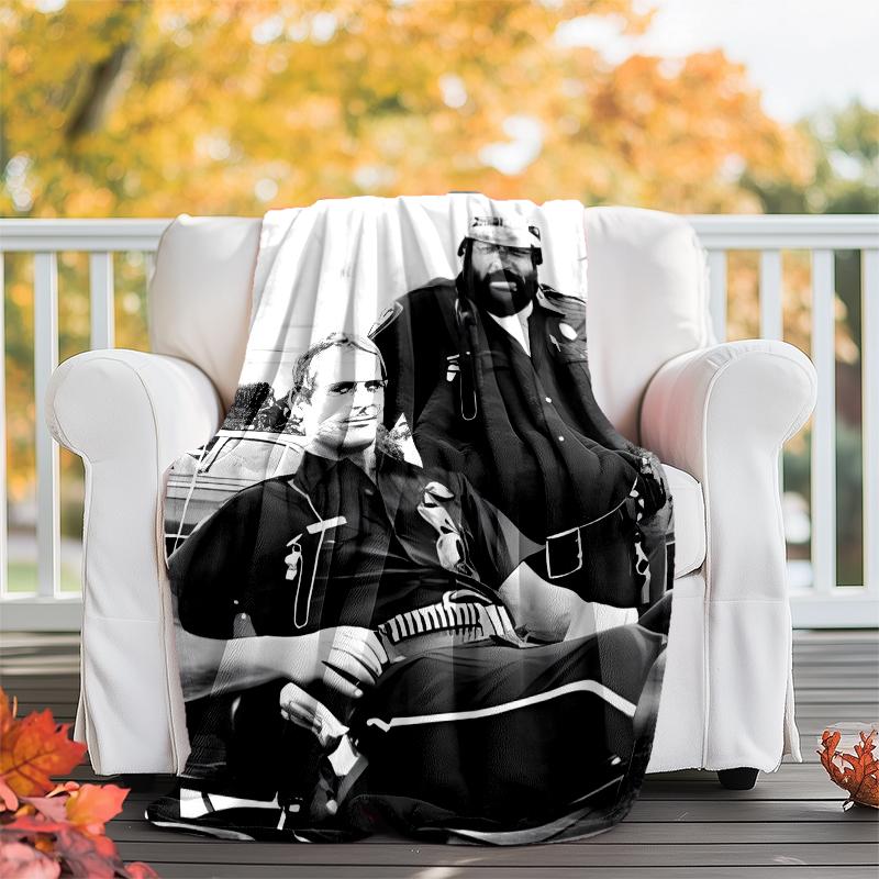 Terence Hill and Bud Spencer printed blanket—lightweight,soft,warm;versatile blanket all seasons—perfect as &air-conditioning throw,nap blanket