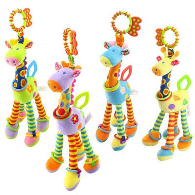 MAITA Schönes Giraffenspielzeug für Kleinkinder, Baby, Kind, Entwicklung, Plüsch, Giraffe, Tierhandglocken, Rasseln, Griffspielzeug