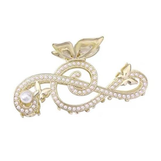 

Зажим для волос для женщин и девочек, элегантные музыкальные ноты, инкрустация стразами, зажим для волос из сплава, нескользящий фиксатор для волос, инструмент для укладки, модные аксессуары для волос B