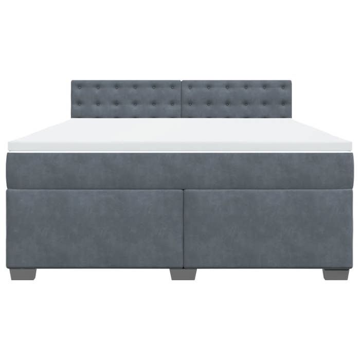 Maison Exclusive - Sommier à lattes de lit et matelas Gris foncé 180x200cm Velours