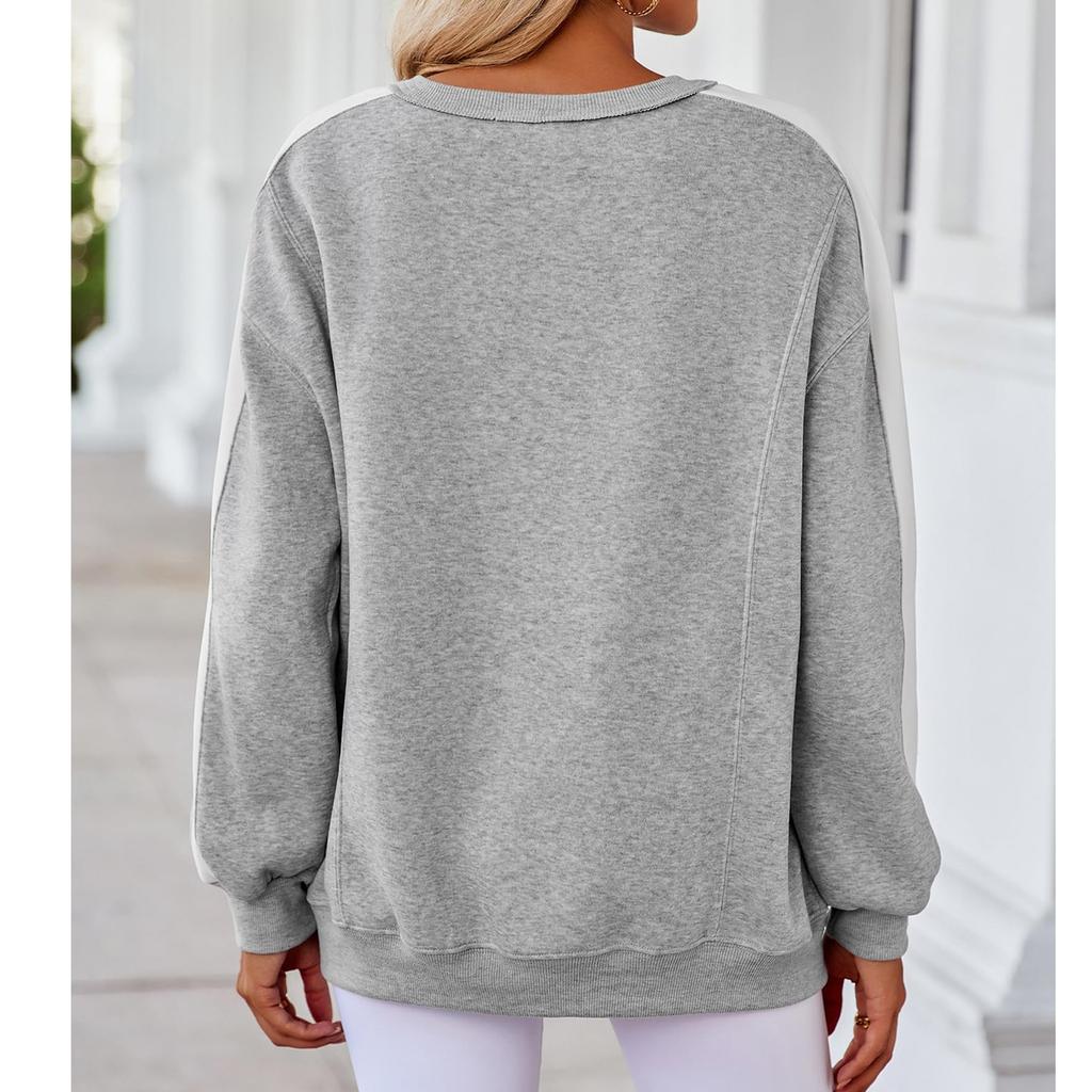 Womens Oversized Sweatshirts  Fleece O Neck Pullover Sweaters Casual Comfy Fall Fashion Outfits Preppy Clothes