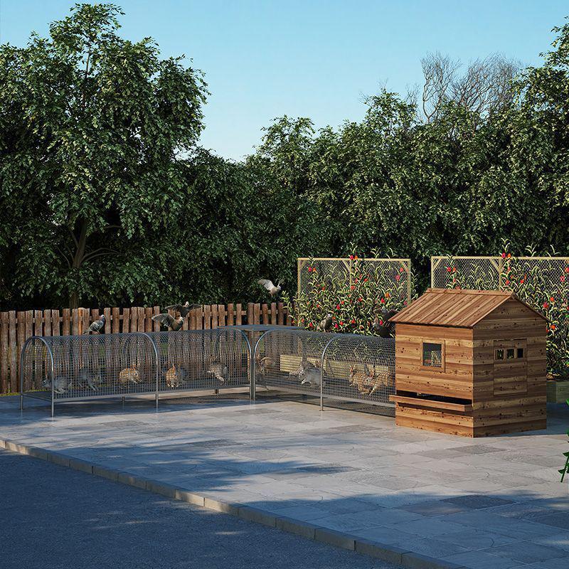 Durable Free-Range Chicken Coop Tunnel: Outdoor Cute Pet Run & Wire Mesh Chicken Cage