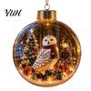 Shatterproof Plastic Spheres Glowing Christmas Story Ornament, Mini Holiday Scene In Ball, Light Up Decorative Ornaments for Home Clear Ball Xmas Tree