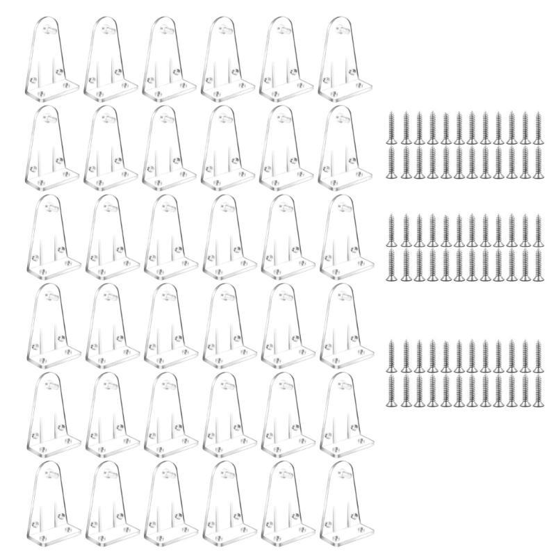 12/36Pcs Blinds Hold Down Brackets Blinds Bottom Rails Hold Clips with Screws for Horizontal Blinds Shades Window Door