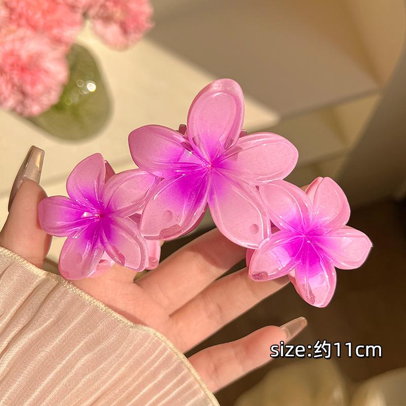 1pcs/2pcs Candy Colors Large Flower Hair Clip for Women Elegant Temperament Shark Clip able Girl Hair Claw