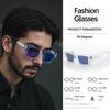 Light Luxury Golden Sunglasses Men Square Frame Classic Color Matching Minimalist Commuting Style Glasses