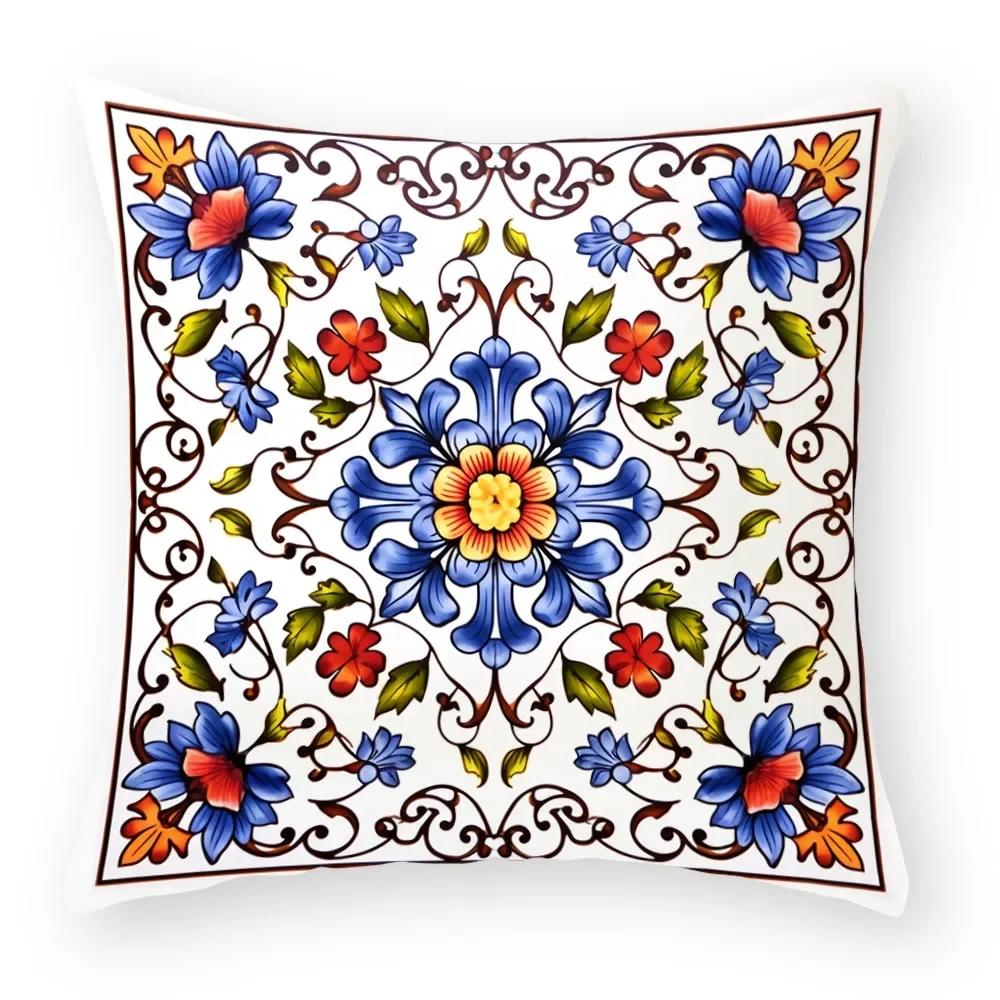 Office Sofa Car Cushion Cover Plant Flower Cat Pattern Luxury Home Decor Pillow Cover