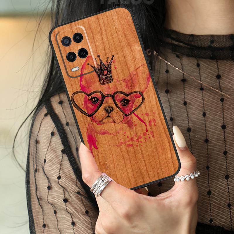 Deer Lion Elephant Wood Animal Case For Oppo A5 Pro A15 A17 A57 A77 A18 A38 A58 A78 A98 A94 A74 A54 A40 A60 A80 A96 A76 A16