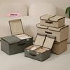 M-1Pc Fabric Storage Box With Lid Foldable Dustproof Clothing Organizer Multifunctional Container For Wardrobe Pants