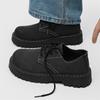 2025 White Retro Derby Shoes Man Large Size 46 British Style Heighten Platform Shoes For Man Big Round Toe Designer Men's Shoes