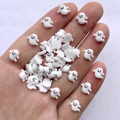 50 Pieces of White Ghost Resin Scrapbook DIY Holiday Decoration Accessories Nail Art Decoration