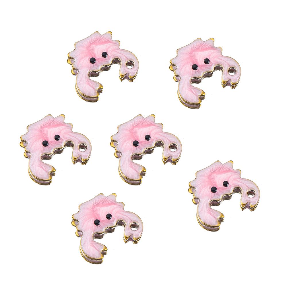 10pcs Stainless Steel Enamel Octopus Seahorse Dolphin Crab Clown fish Charm Bracelet Earring Pendant Base for DIY Jewelry Making