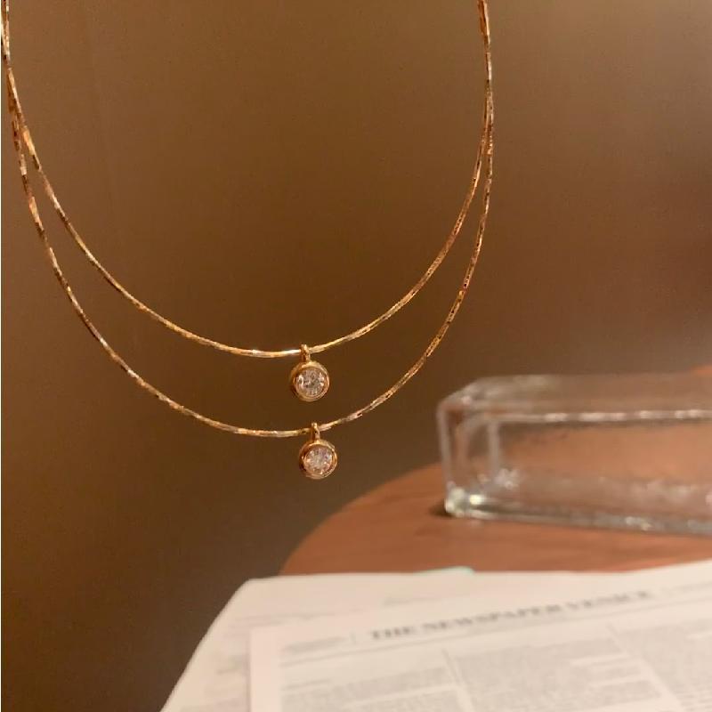 Sparkling Bubble Collar Necklace Plated 24K Gold Women'S Niche Fashion Light Luxury Exquisite Premium Versatile Pendant