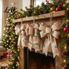 Door Window Holiday Ornaments Christmas Bows for Wreath Merry Craft Bow Ornaments Winter Tree Tiered Garland Decoration Tree Front Door,