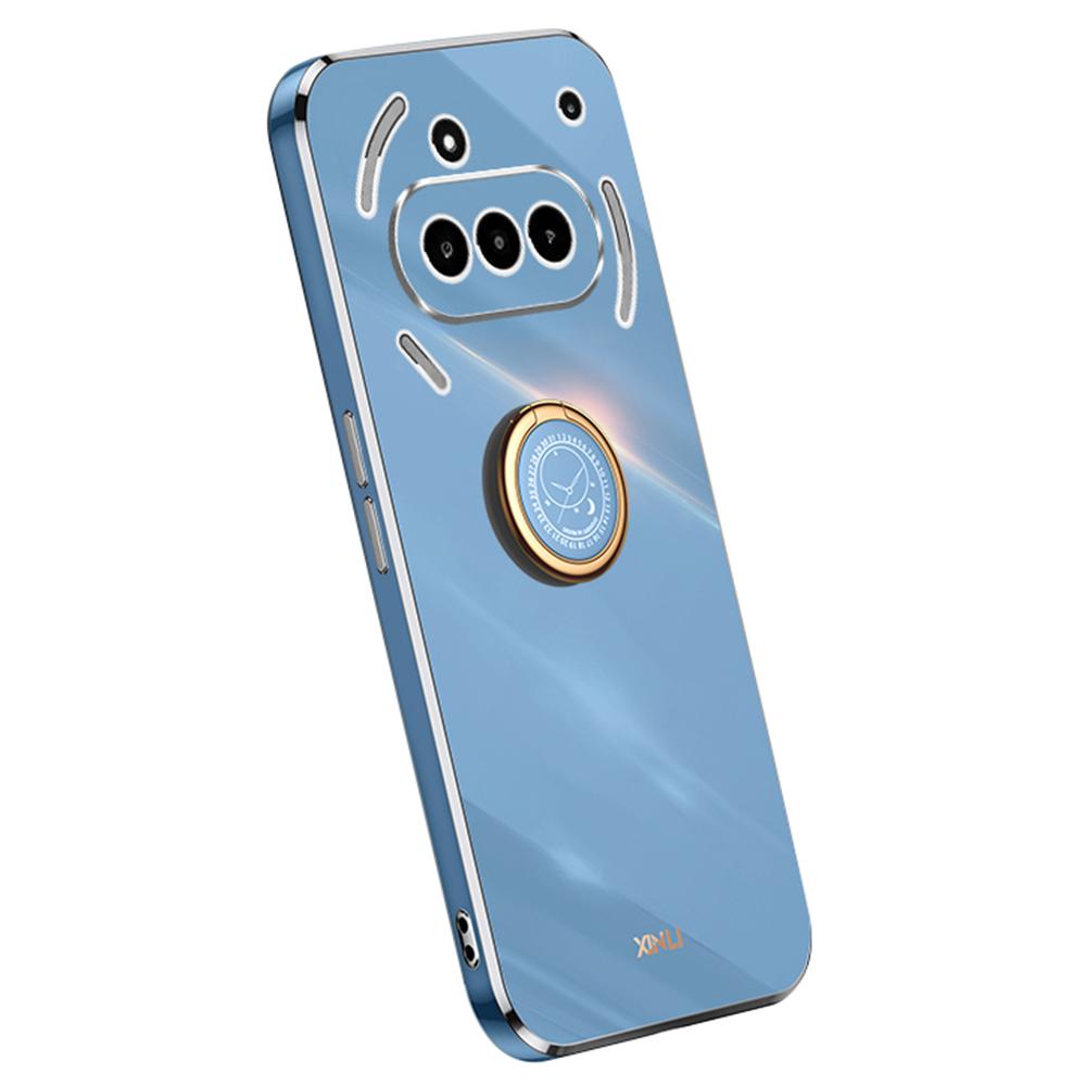 XINLI For Nothing Phone (3a) Case Ring Kickstand Electroplating TPU Phone Cover