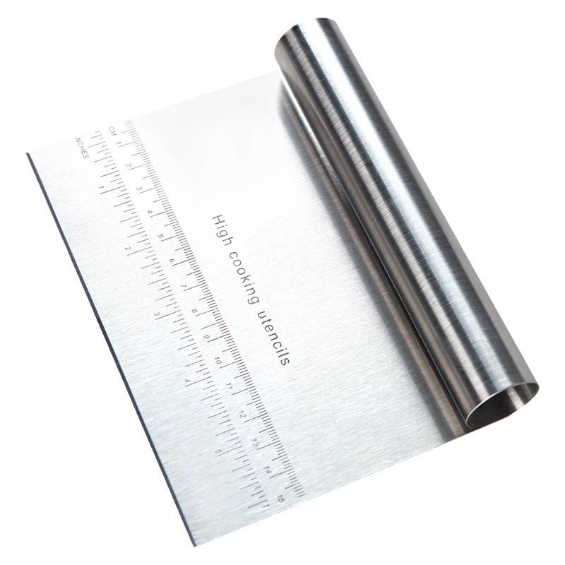 Stainless Steel Faceted Knife with Dough Blade and Scraper