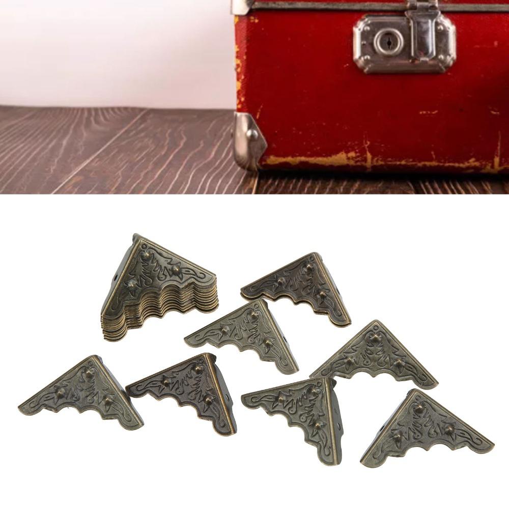 50pcs Iron Metal Corner Protector High Hardness Durable Corner Guards With Screws Retro Vintage Corner Protectors Furniture Edge