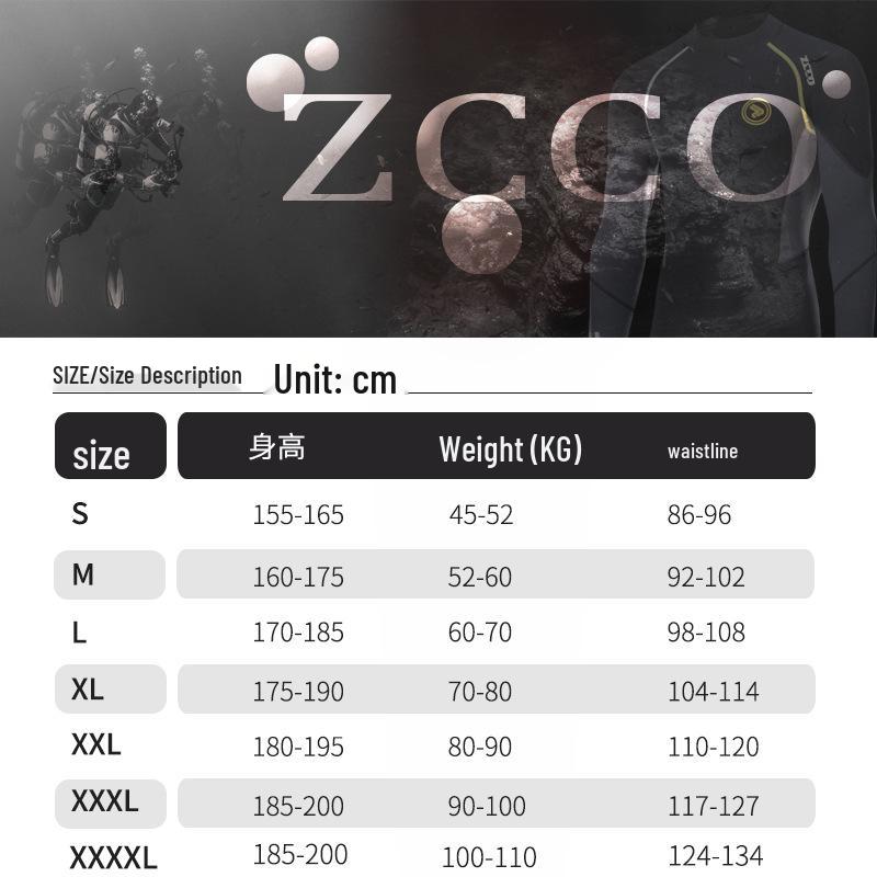 ZCCO Men's 1.5mm Wetsuit: Sun-Protection Surf & Snorkel Suit for Winter Warmth and Jellyfish Defense