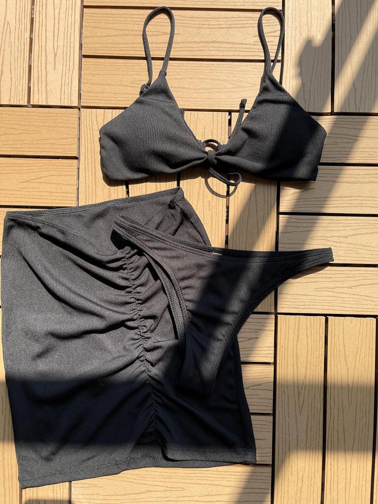 Women's Swimsuit Summer New Tie Back Sexy Three Piece Bikini