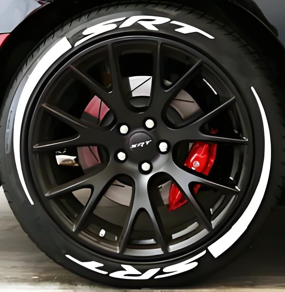 SRT+Blade 3D Gummi-Reifen- und Radnabenaufkleber für Autos und Motorräder