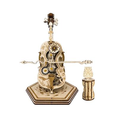 Music Box for Adult To Build Cello Music Box Kit 3D Wooden Puzzles DIY Assembly Creative