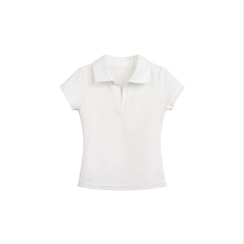 ICH MODE Damen Slim-Fit Polo Crop Top