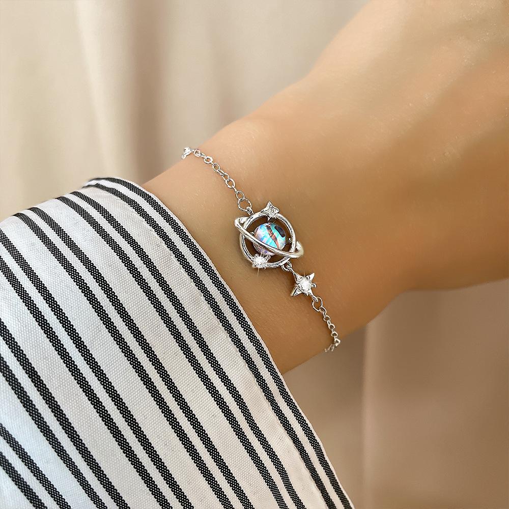 Βραχιόλι 925 Silver Star Fashion Κορεάτικο Διπλό Βραχιόλι Κρυστάλλινο Αστέρι με πέντε άκρες