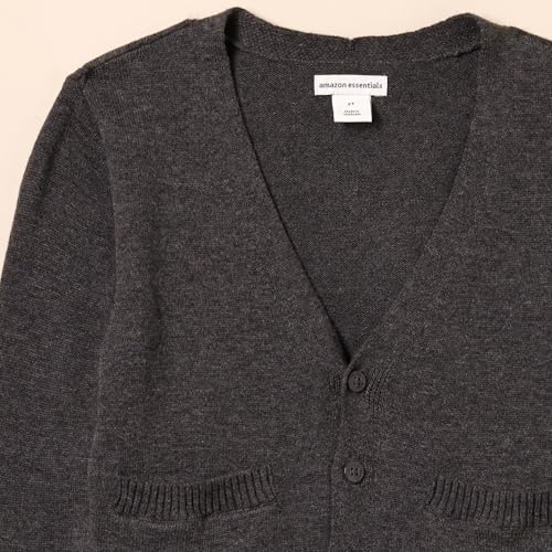 Amazon Essentials 2-Pack Knit Cardigans, Cotton, Toddler/Kids, Heather Charcoal, Size 95