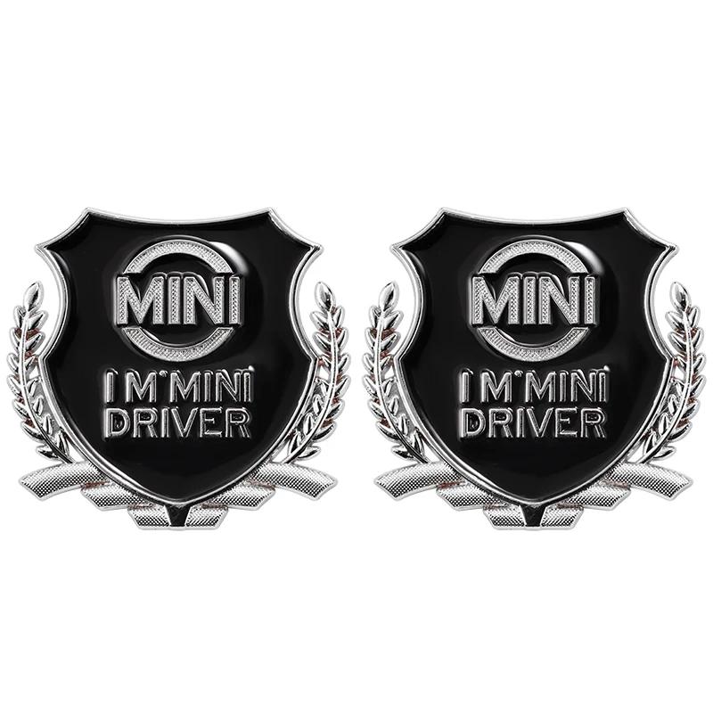 2Pcs Car Logo Metal Sticker Window Trunk 3D Emblem Decal For MINI One Cooper JCW Countryman Clubman Cabrio Paceman Coupe Clubvan uylez55