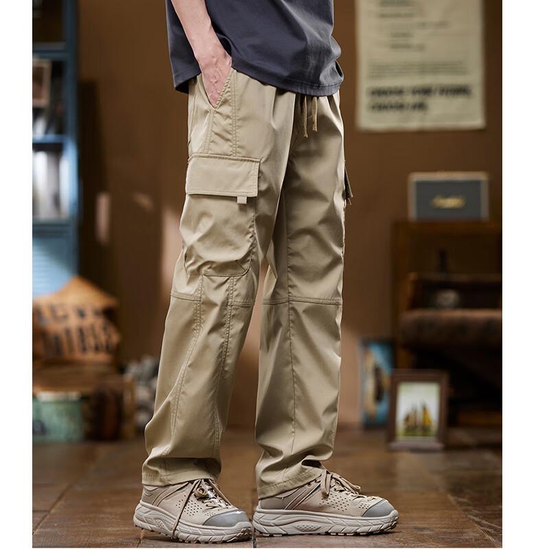 Raphenny Men's Casual Loose Straight-Leg Workwear Cargo Pants