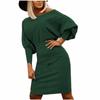 Women's Fashion Color Slim Fit Temperament Dress Knitted Doll Sleeve Skirt