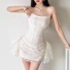 2026 European and American summer new sleeveless tube top, backless slim fit irregular design versatile dress women