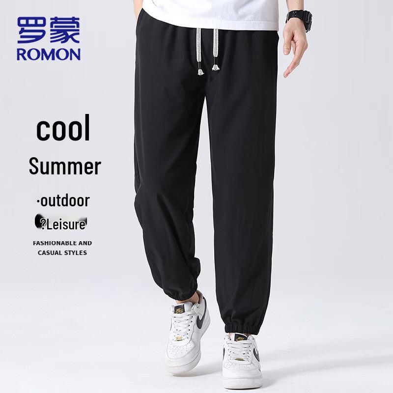ROMON Men's Ice Silk Summer Loose Fit Jogger Pants