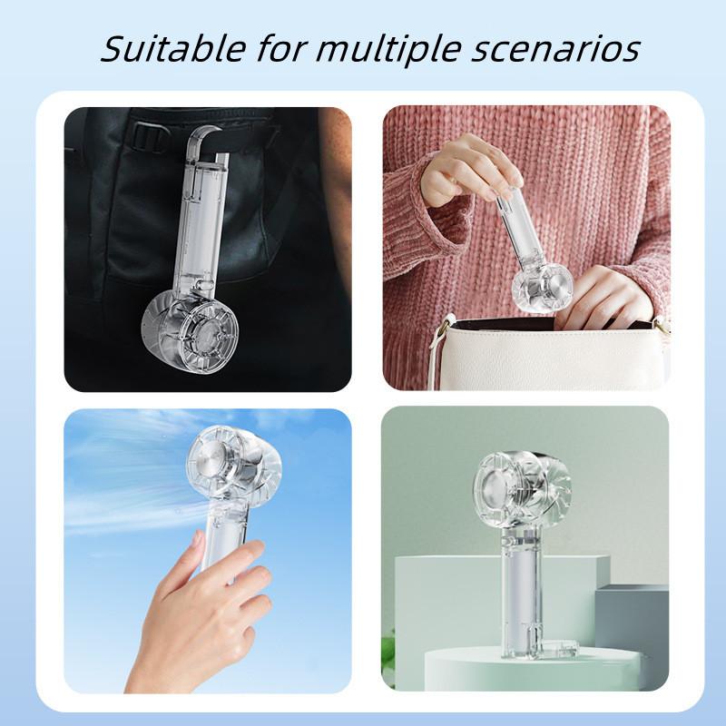 2025 Semiconductor Iced Handheld Fan USB Mini Creative Transparent Outdoor Portable Turbo Small Fan