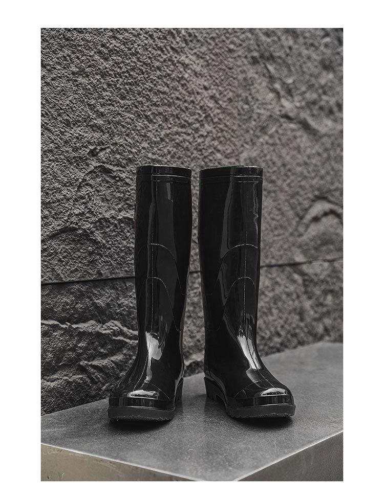 Men's Mid-High Waterproof Rain Boots - Non-Slip Rubber Shoes for Outdoor, Kitchen, or Construction Use