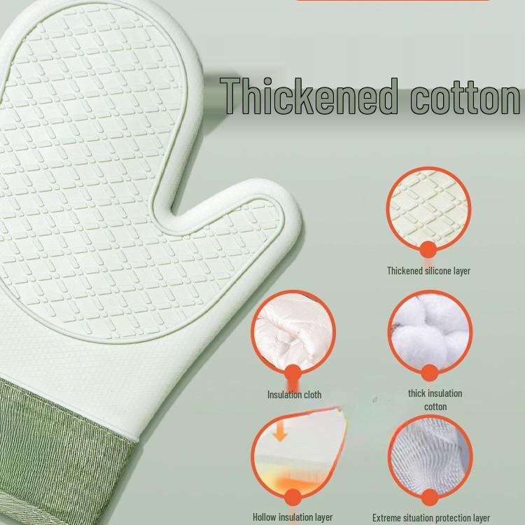 Heat-Resistant Silicone Oven Gloves - Anti-Scald, High-Temp Safe for Baking & Microwave Use