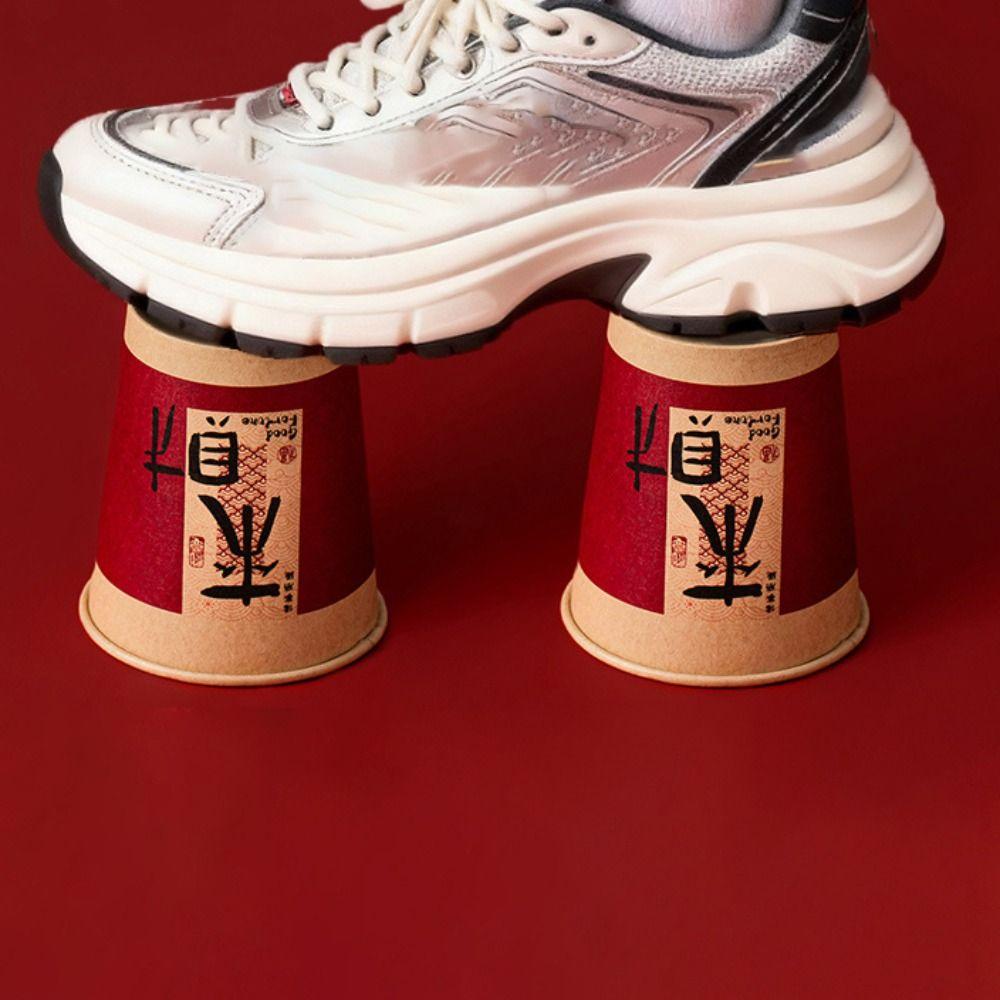 50pcs Chinese Style 2026 New Year Disposable Paper Cup Traditional Party Paper Cup  Family Dinner