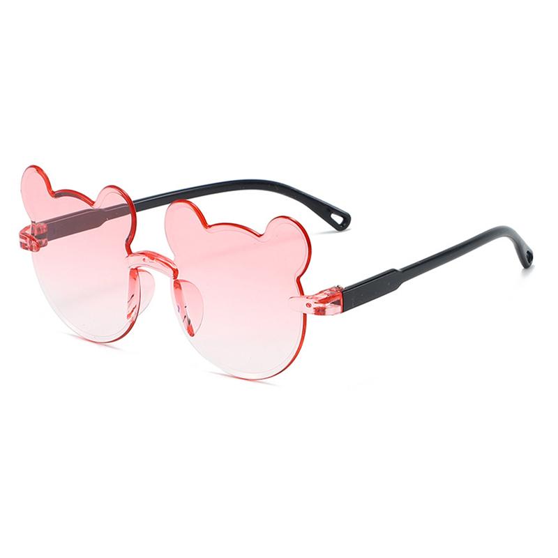 1/12 Pairs Cute Bear Shaped Sunglasses for Children  New Fashion Rimless Multi-color Decor Shades Stylish Design Sun Glasses