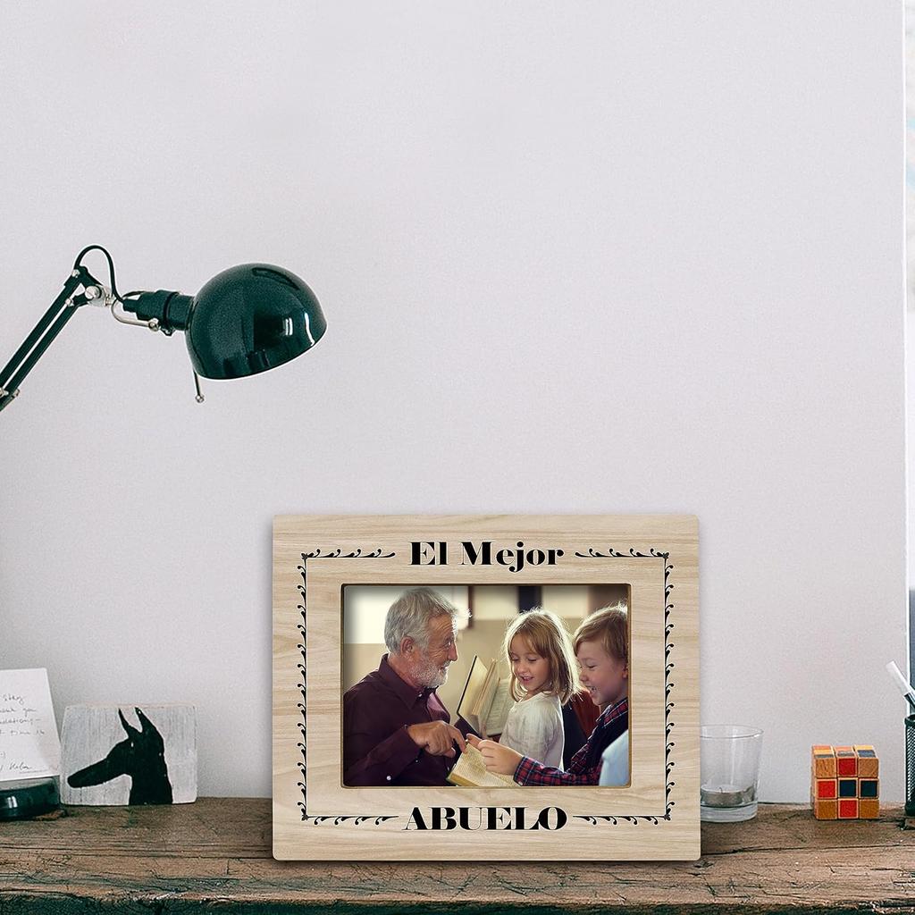 FONDCANYON Grandpa Picture Frame - Gifts for Abuelo, Papa, Grandfather, Grandad - El Mejor Abuelo Photo Frame 5x7 for Father's Day