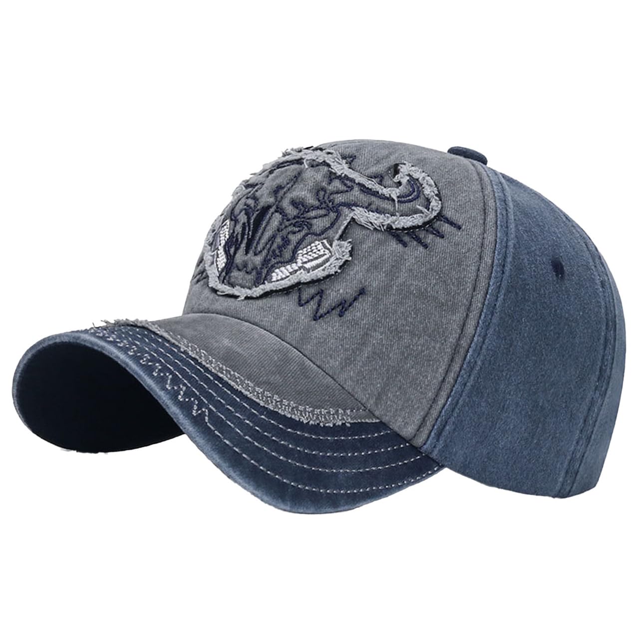 

Chrome Crane Baseball Cap with Logo Distressed Embroidery, Vintage Casual Style for Men and Women, CB472 (Blue)