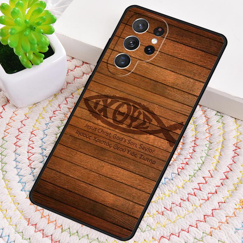 Christelijk Symbool Telefoonhoesje voor Samsung Galaxy note 10 pro S26 Ultra S23 S24 FE S25 S21 S22 PLUS schokbestendig Cover