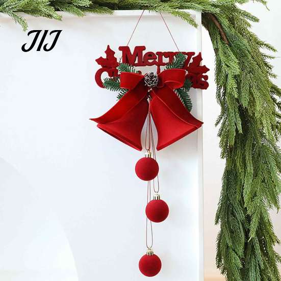 Flocked Christmas Bell Ornaments Nordic Velvet Ornament, Hanging Bells for Lanyard Pendants Tree Door Window Decor, Festive Holiday Home Decoration