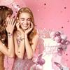 Princess Birthday Cake Decoration Set With Crown Topper Butterfly Cutouts Pink Gold Balls Birthday Cake Accessories For Girls
