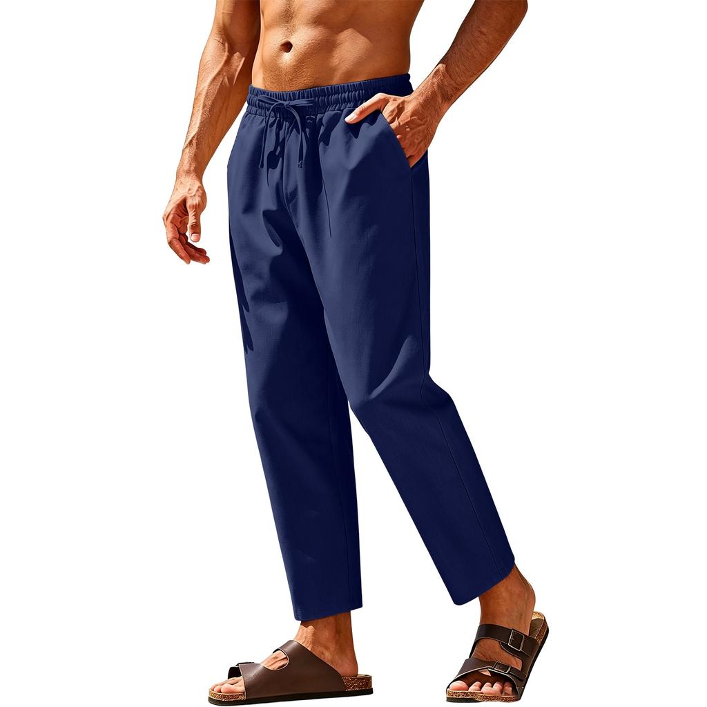 Men's Casual Linen Pants for Spring and Summer Everyday Wear