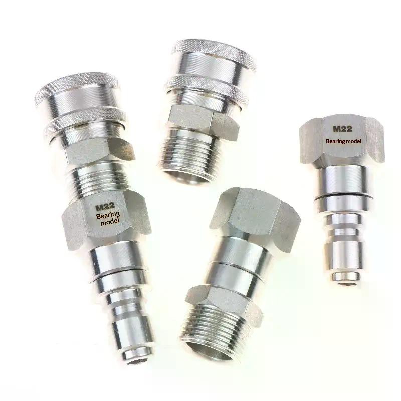 M22 14mm/15mm Pressure Washer Swivel Fitting - 360° Kink Free Anti-Twist 5000PSI To Hose Male Thread